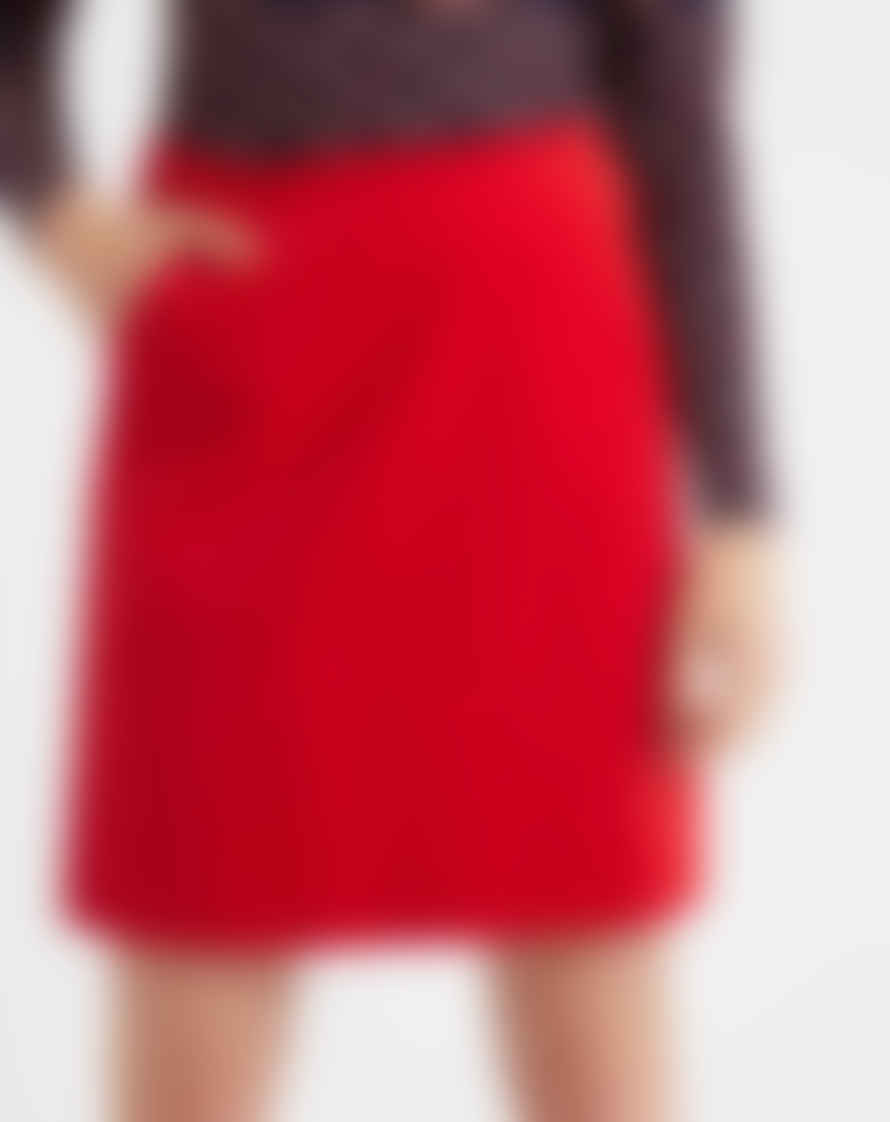 Louche London Louche - Dylan Mini Skirt - Red Babycord