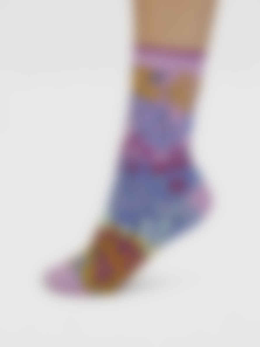 Thought Spw901 Marguerite Floral Organic Cotton Socks In Dusk Lilac