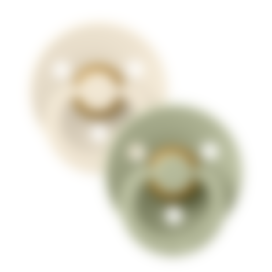 Bibs Set Di 2 Ciucci Bibs Symmetrical - Colour Pacifier - Sage E Avorio