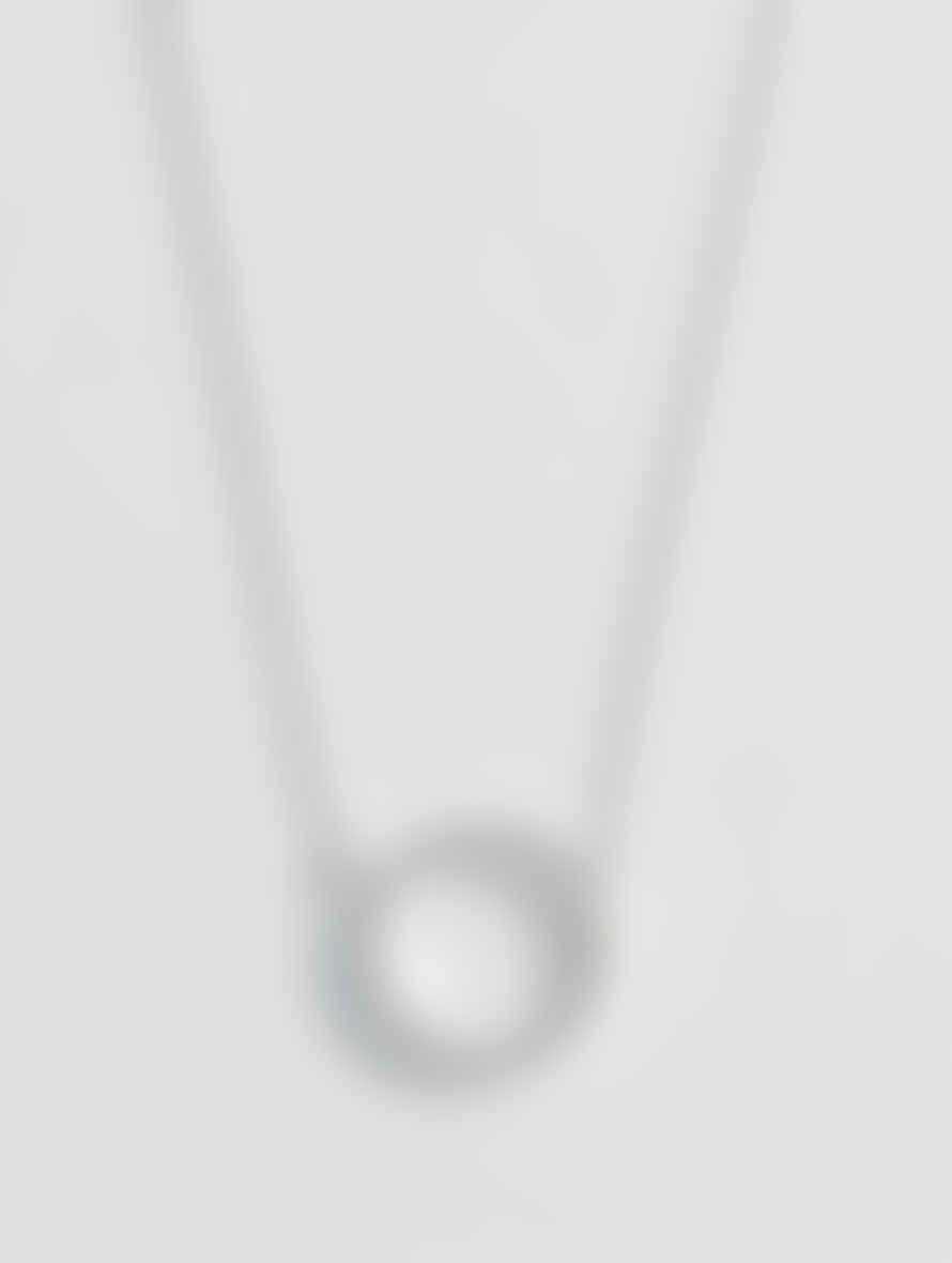 Estella Bartlett  Large Pave Set Circle Cz Necklace - Silver Plated