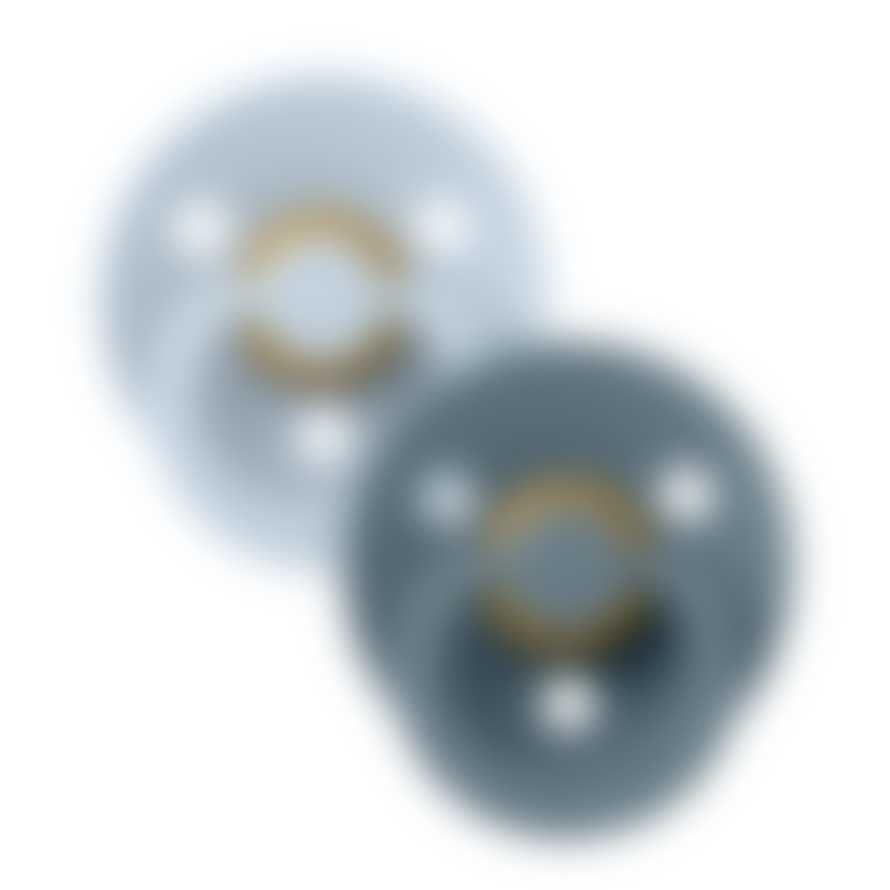 Bibs Set Di 2 Ciucci Bibs Symmetrical - Colour Pacifier - Baby Blue E Petrol