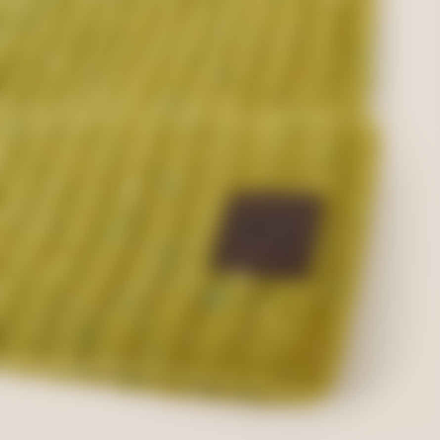 White Stuff Wool Ribbed Beanie - Mid Chartreuse
