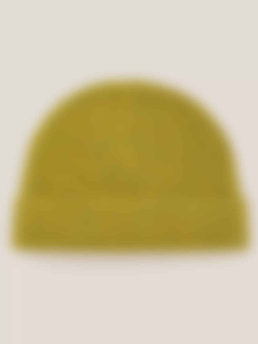 White Stuff Wool Ribbed Beanie - Mid Chartreuse