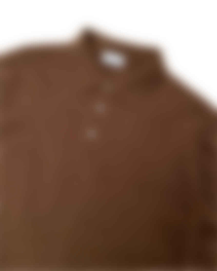 Gallia Rossi Knit Long-sleeved Wool Polo Shirt Brown