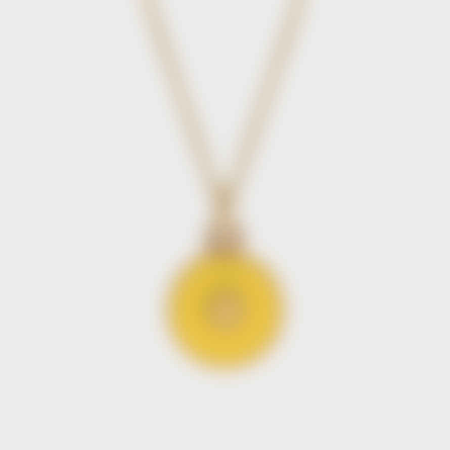 Lime Tree Design Small Enamel Gold Vermeil Pendant Necklace -sun