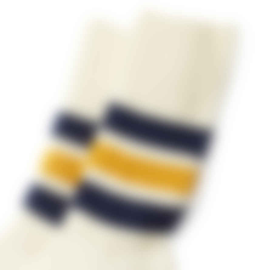 RoToTo Old School Ribbed Socks Navy/yellow