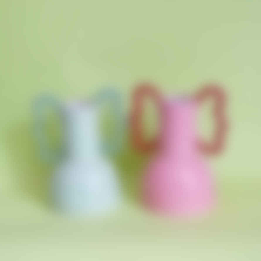 Florence Mytum Ceramics Mint Green Wiggle Handle Vase