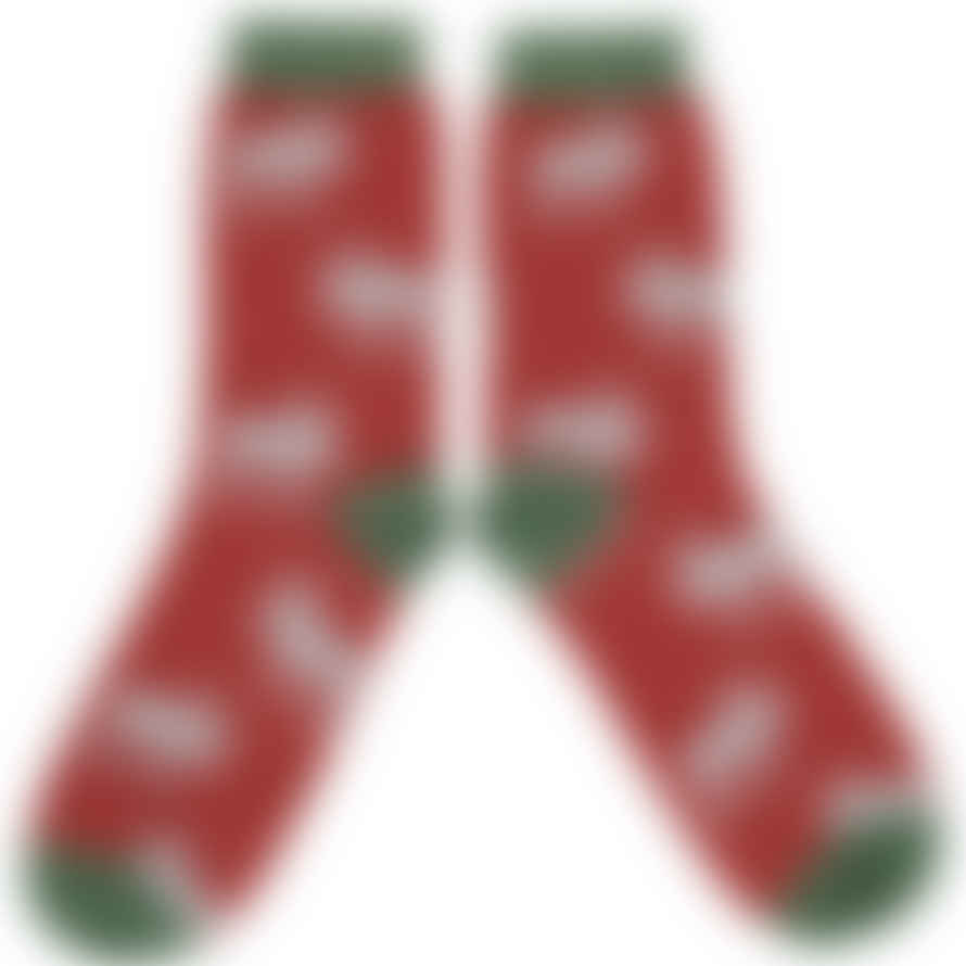Catherine Tough Mens Lambswool Ankle Socks - Moose & Terracotta