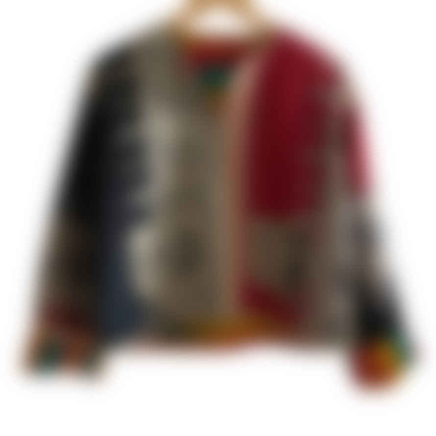 Behotribe  &  Nekewlam Jacket Reversable Vintage Kantha Cotton Winter Weight Stripe