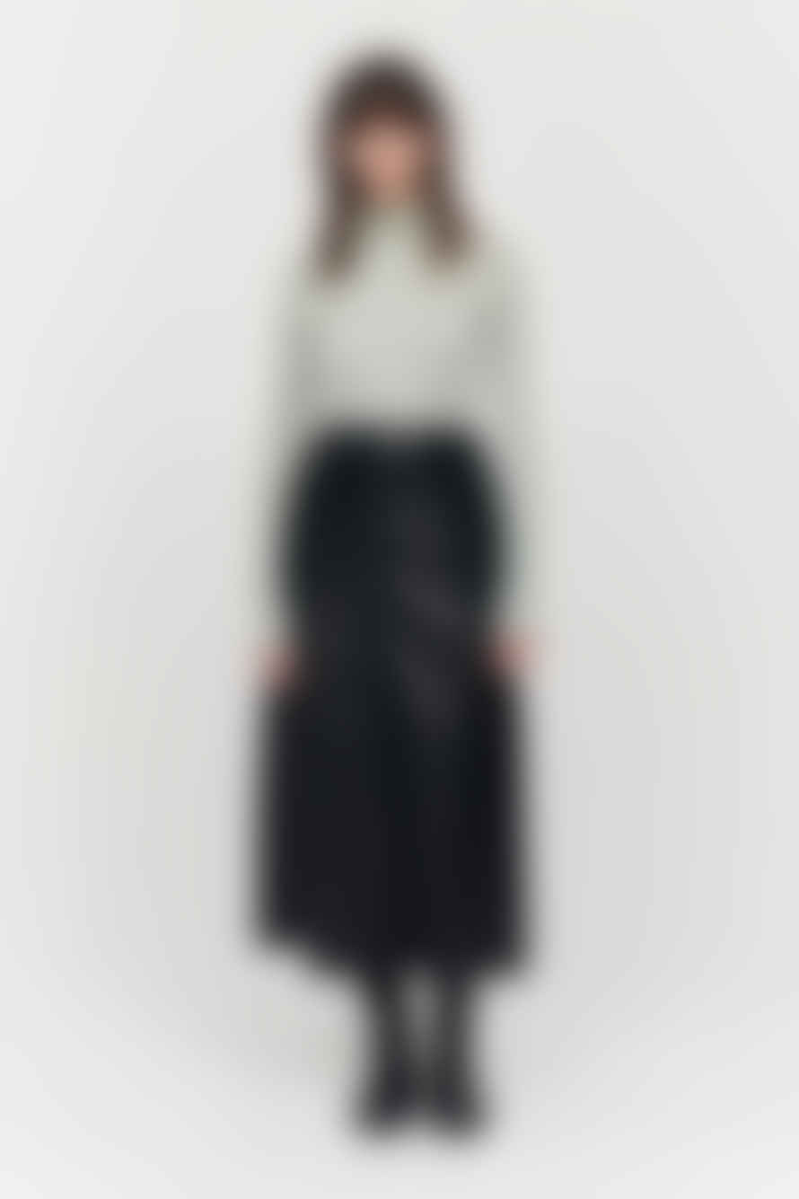 JAKKE Molly Midi Faux Leather Skirt - Black