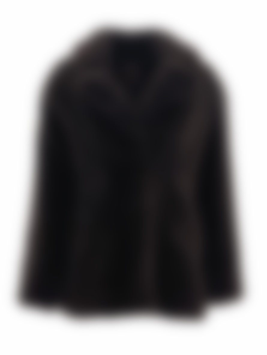 Freed Riley Faux Fur Hip Length Coat In Coal Black
