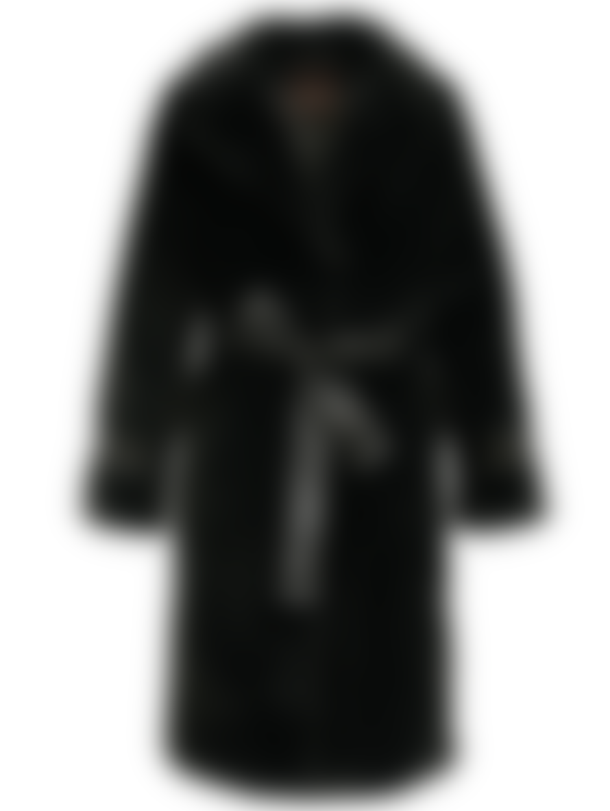 Freed Violet Faux Fur Long Coat In Black