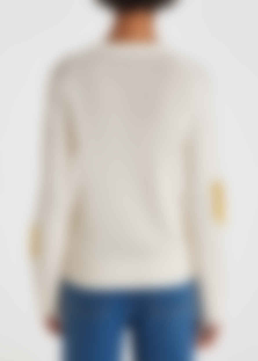 Paul Smith White with Yellow Flower Detail Knitted Jumper 