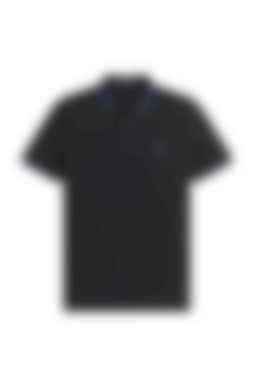 Fred Perry Slim Fit Twin Tipped Polo Black / Midnight Blue / Midnight Blue
