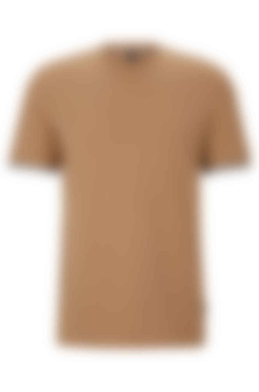Hugo Boss Thompson 04 Medium Beige T Shirt with Signature Stripe Cuff Detail 50501097 260