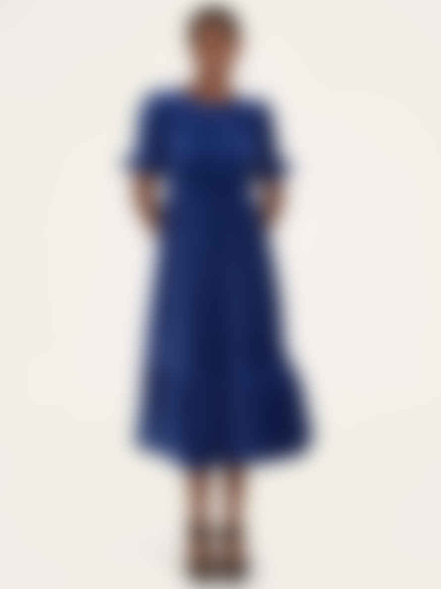 Thought Alleegra Organic Cotton Velvet Midi Dress - Dark Sapphire Blue