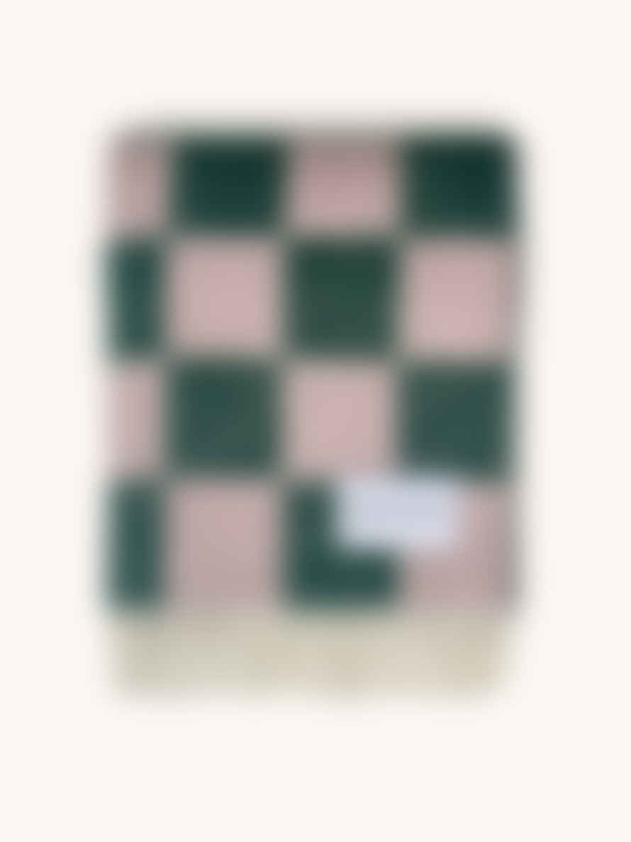 MAISON DEUX Checkerboard Blanket Green Pink