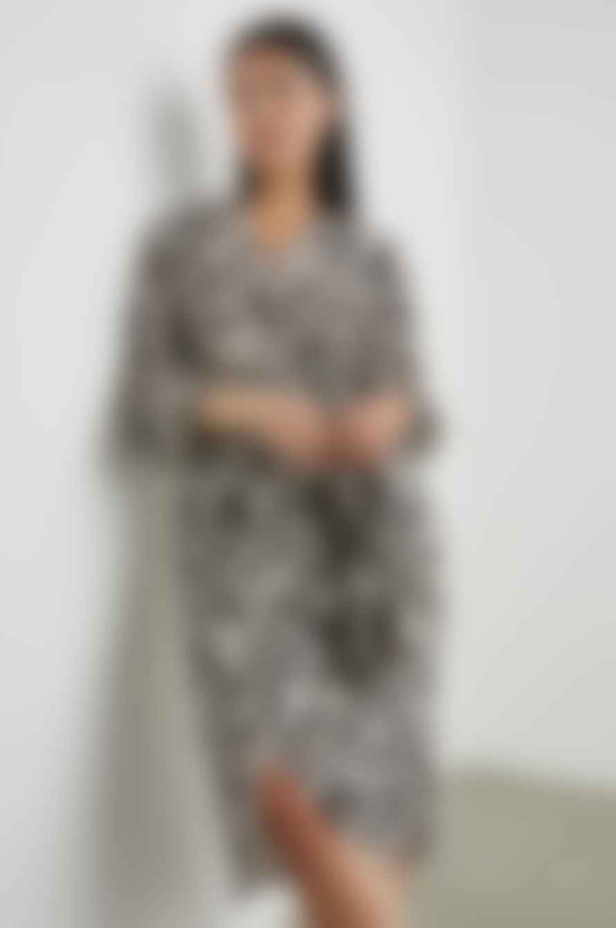 Rails Tyra Blurred Cheetah Tie Wrap Dress Size: L, Col: Multi