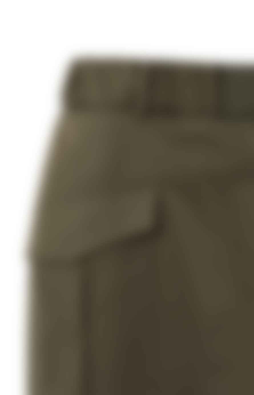 Yaya Mini Skirt With Cargo Pockets And Belt| Dark Army Green