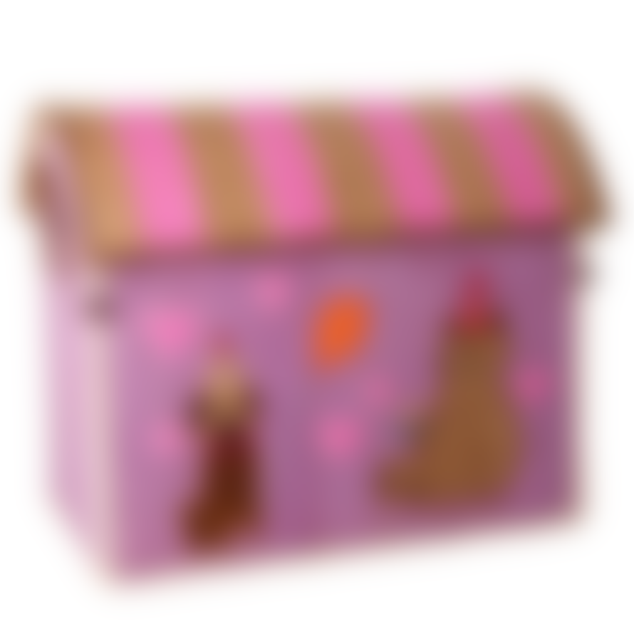 Rice by Rice Cesto Giochi In Rafia Animali Large - Pink Party Animal
