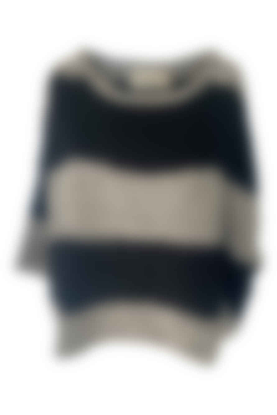 Window Dressing The Soul Black and Grey Striped Mia Mohair Sweater