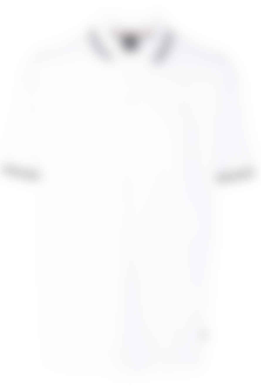 Hugo Boss Boss - Parley 190 White Logo Embossed Cotton Pique Polo Shirt 50494697 100