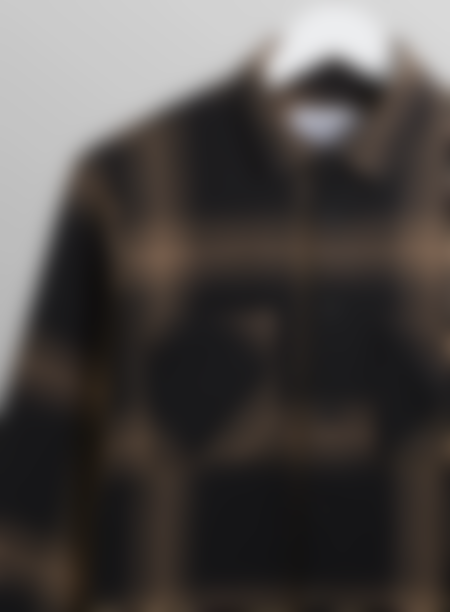 Wax London Whiting Overshirt In Zap Check Black/Beige