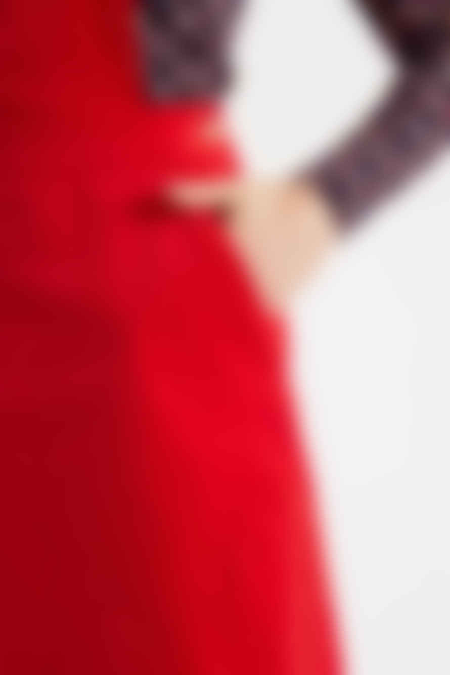 Louche | Sofya Baby Cord Mini Pinafore Dress | Red