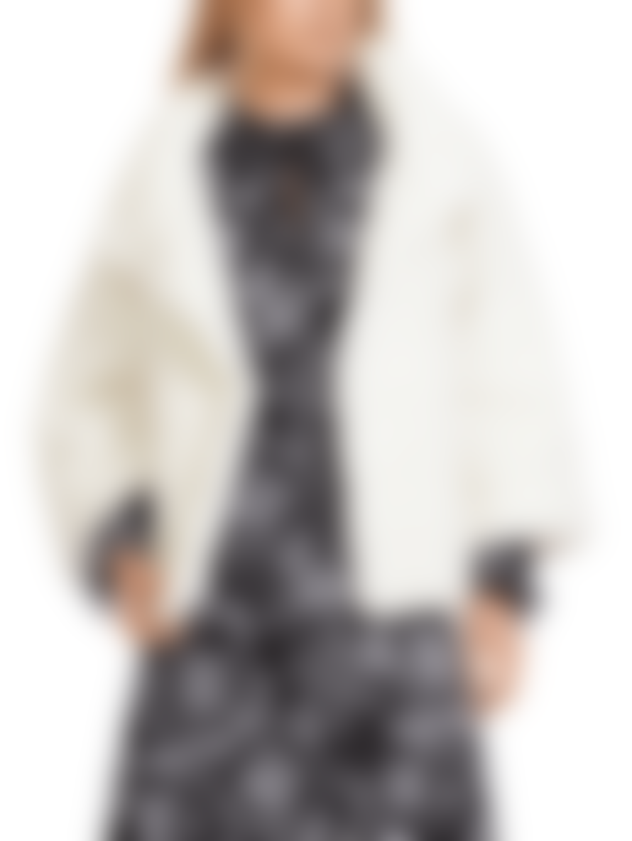 Marc Cain Collections Short Faux Fur Coat In White Vc 12.10 W65 Col 100