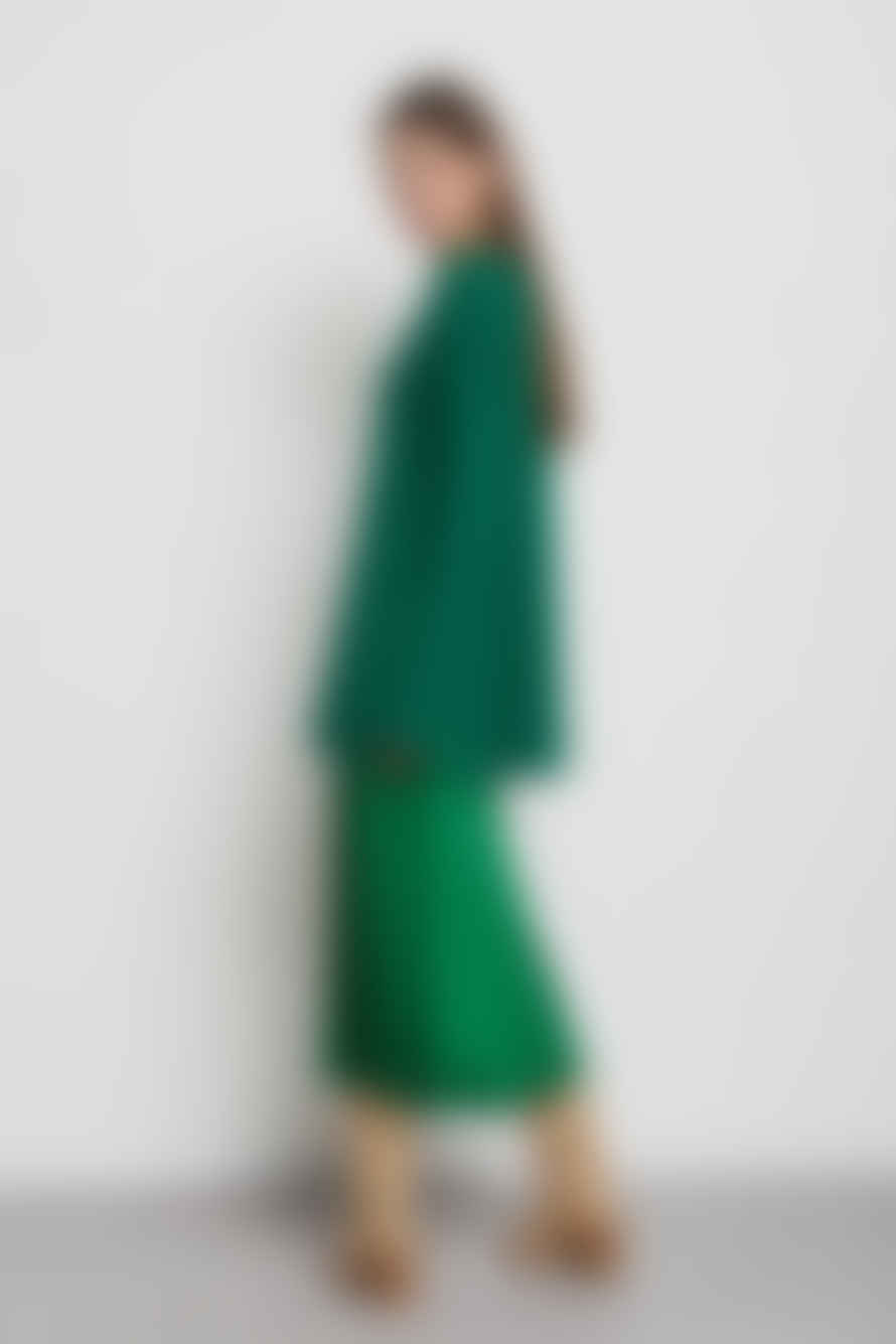 Ottod'Ame  Ottoname Viscose Midi Skirt - Emerald