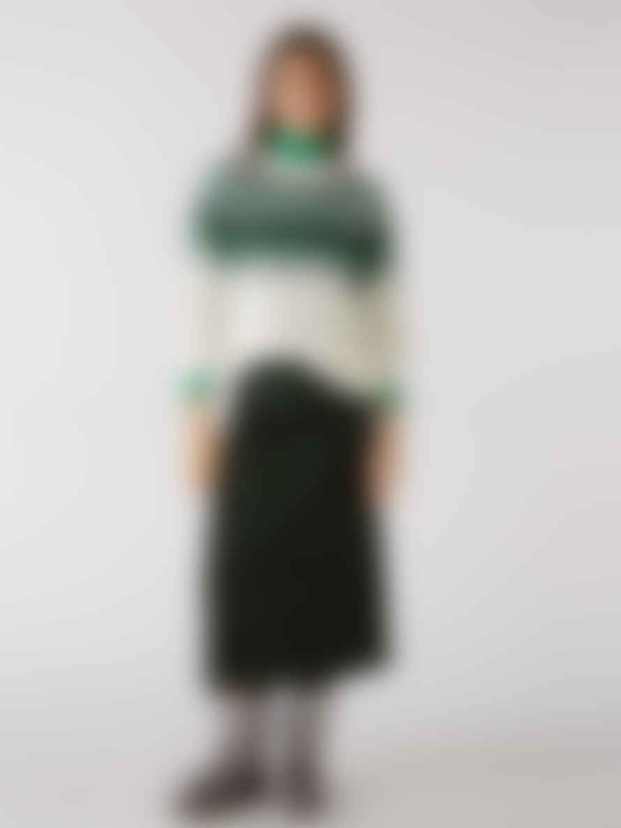 Oui Sequin Midi Skirt Dark Green
