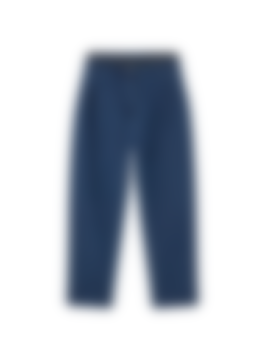 Skatïe Denim Jacquard Texture Trousers In Navy