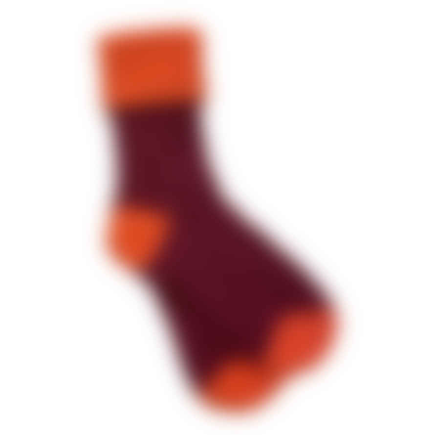 Catherine Tough Cashmere Mix Slouch Socks Dark Red Orange