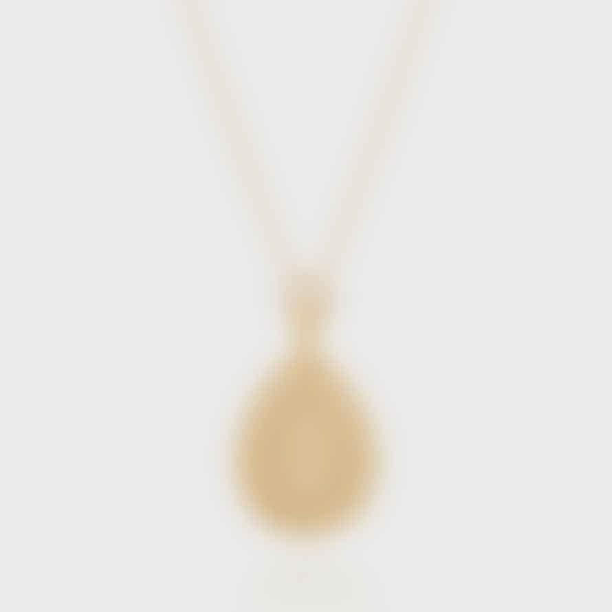 Anna Beck Medallion Scallop Drop Necklace - Gold