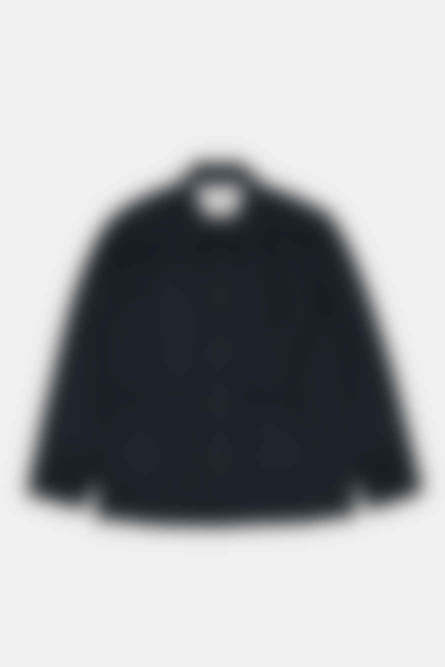 Parages Navy Hockney Wool Overshirt