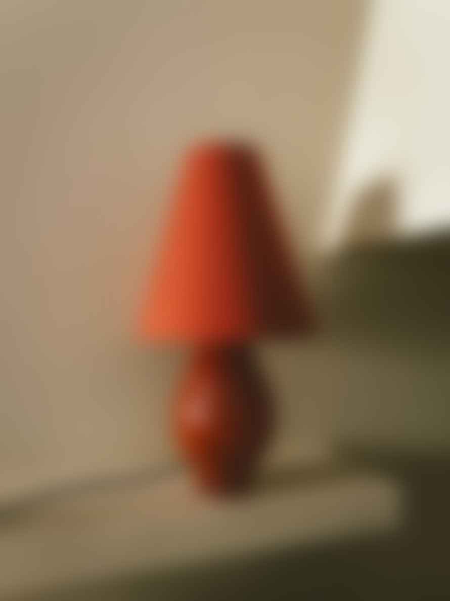 Los Objetos Decorativos Dark Red Glass Conical Lamp

