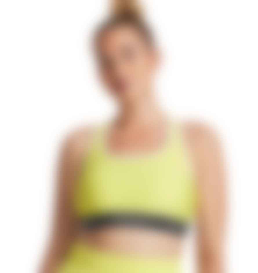 Under Armour Top Mid Crossback Sports Bra Donna Lime Yellow/White