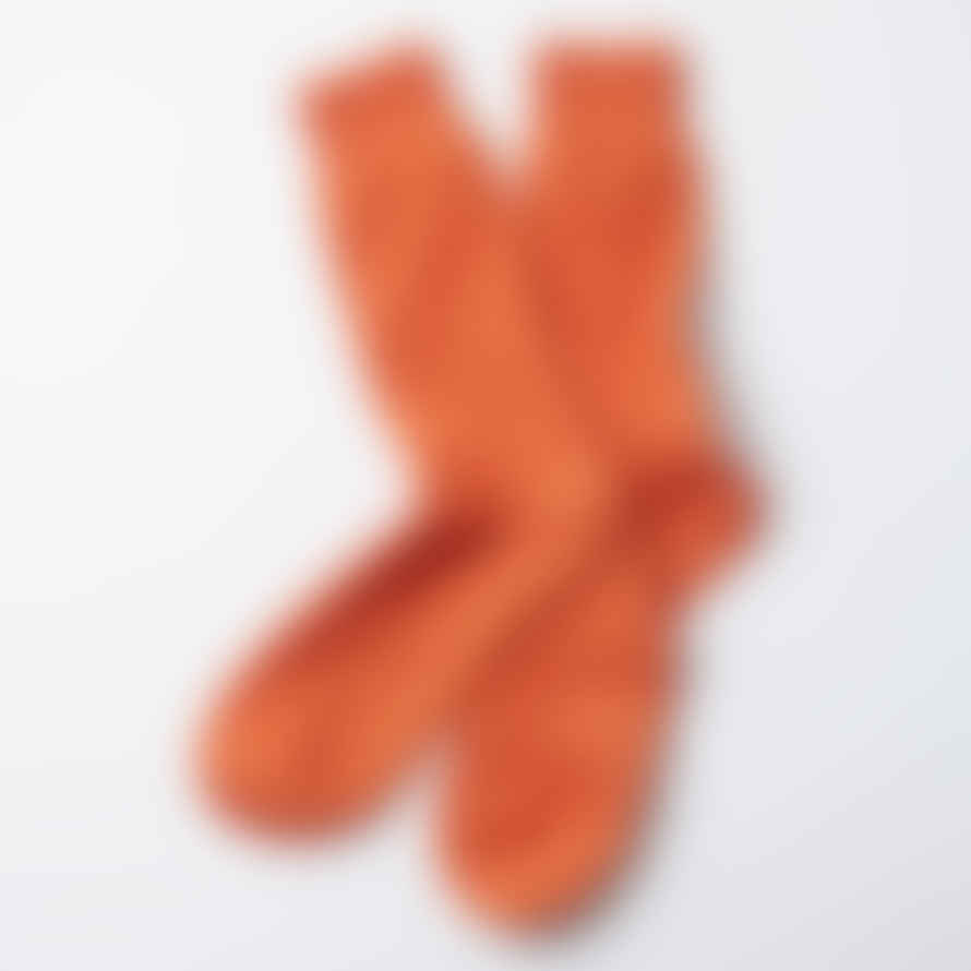 RoToTo Cotton Waffle Crew Socks Light Orange