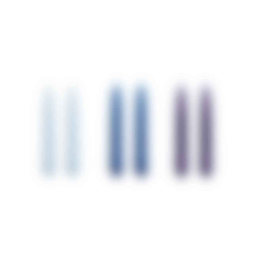 HAY Set De 6 Bougies Spirales Fine Bleu Clair / Bleu / Violet