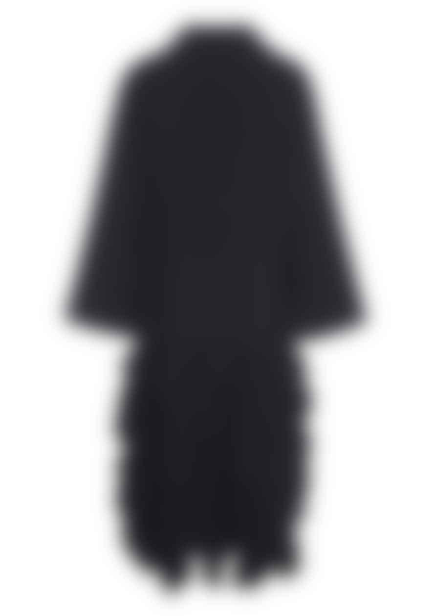 Bitte Kai Rand Black Evening Coat With Ruffle Hemline - Black, 1