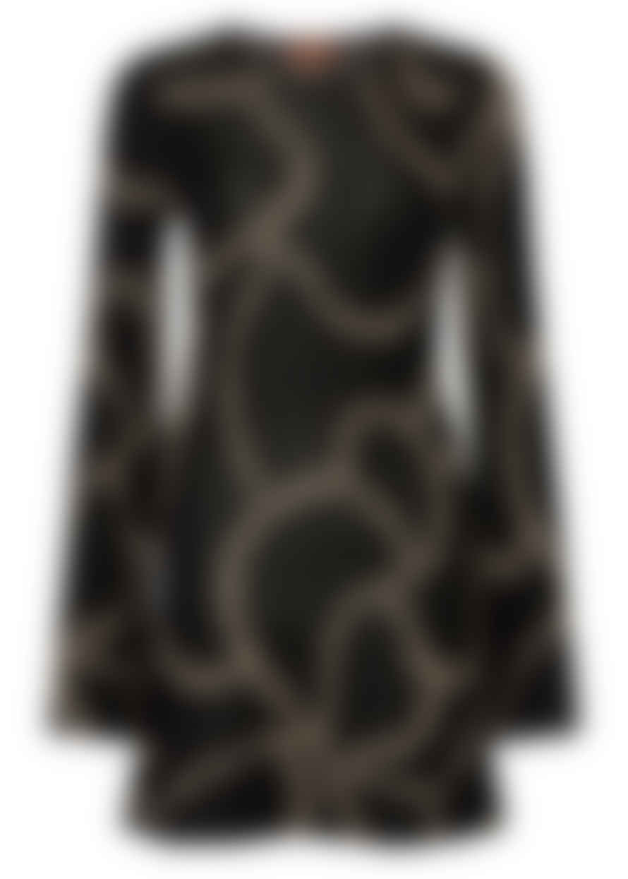 KITRI Greta Black Chain Lurex Knit Mini Dress
