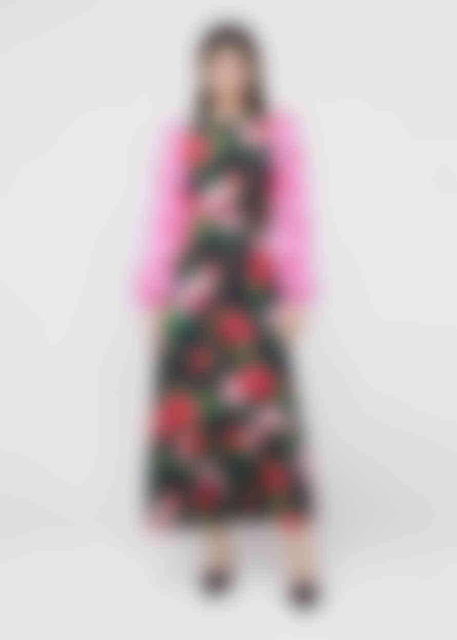 KITRI Samara Rose Mixed Print Midi Dress