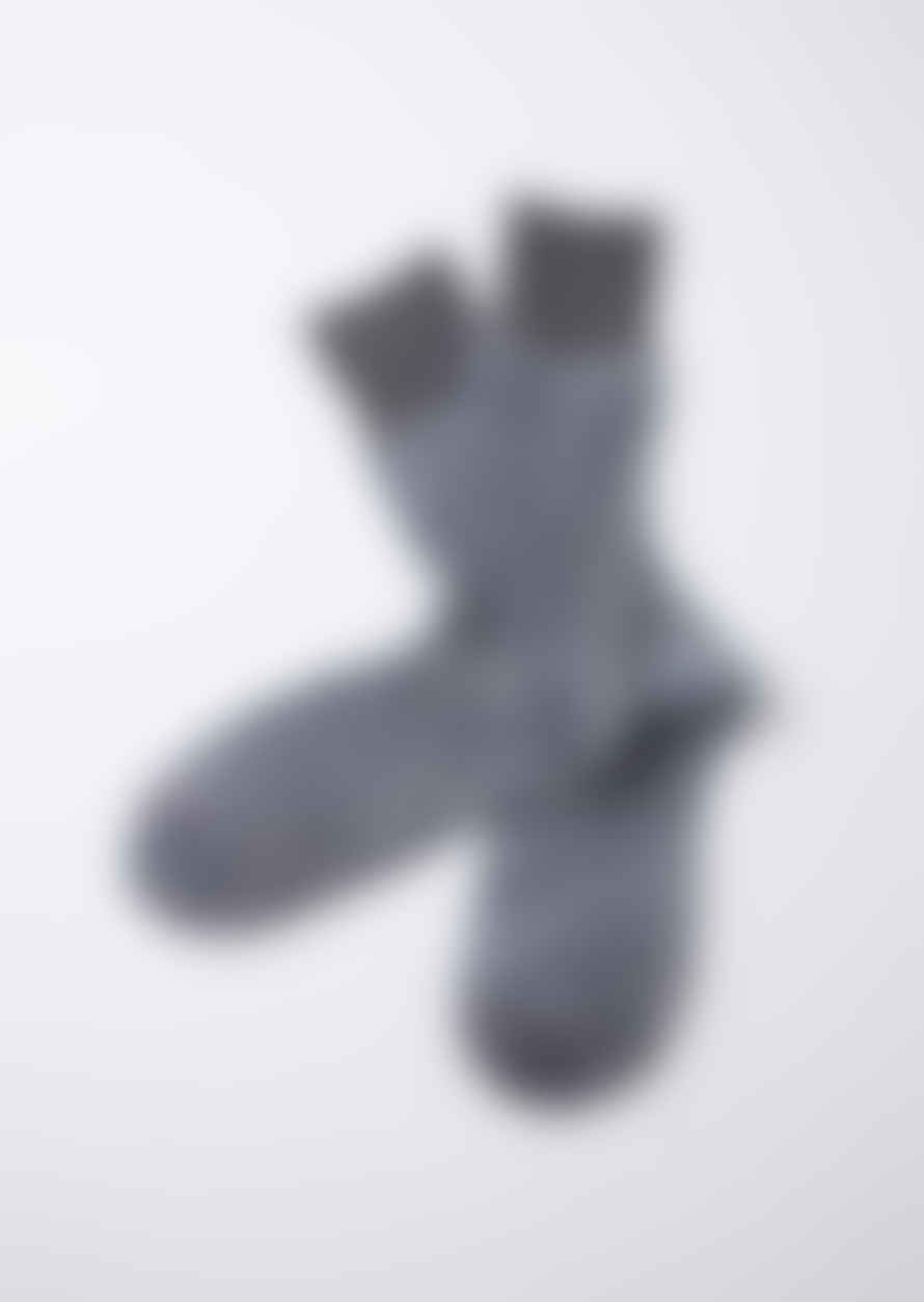 RoToTo Dark Grey/Navy Double Face Crew Socks