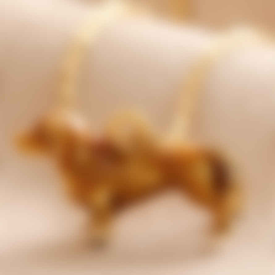 Lisa Angel Sausage Dog Enamel Necklace