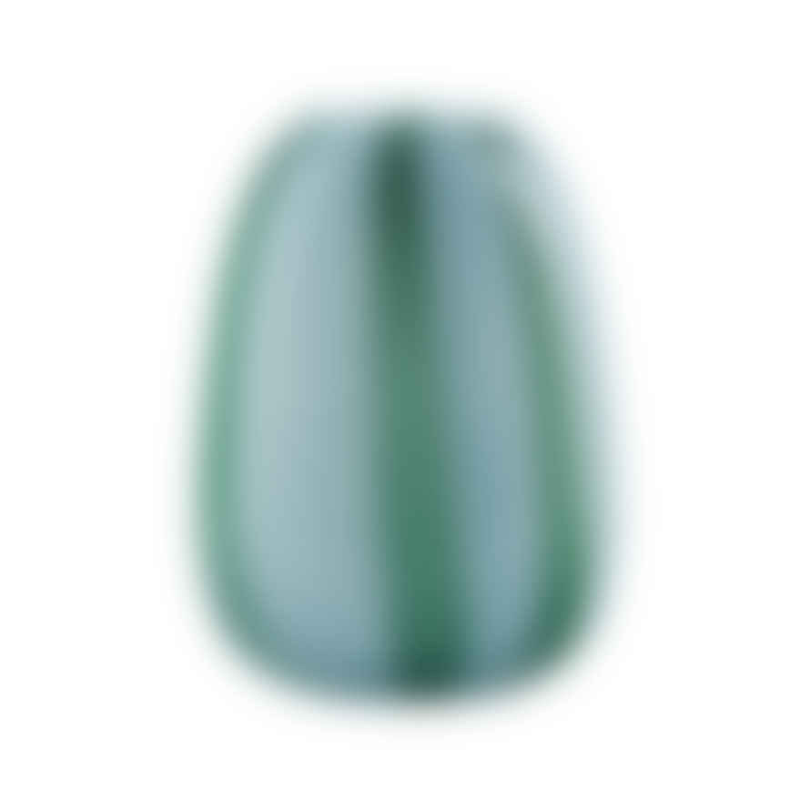 Bahne Organic Shape Green Stripe Glass Vase