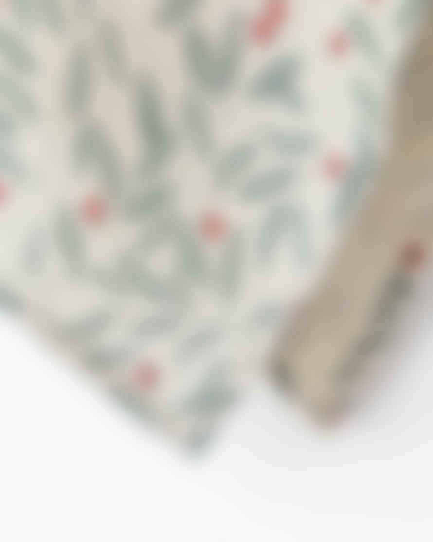 Magic Linen Tea Towel In Mistletoe Print