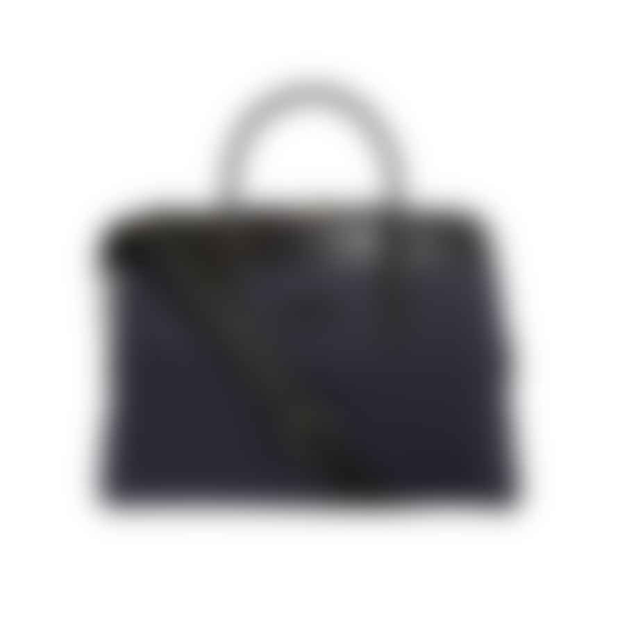 Remus Uomo Leather Trim Modern Briefcase - Navy