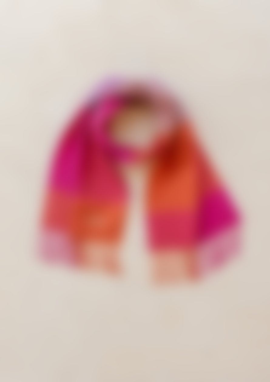 TBCo Lambswool Kids Scarf In Pink Grid Check