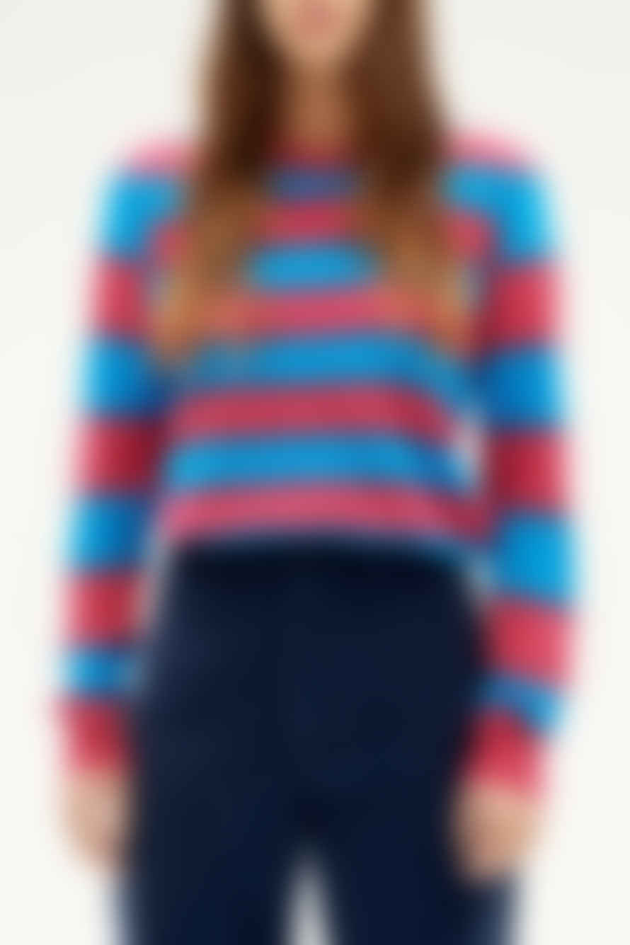 Thinking Mu Blue Striped Zoe Sweater