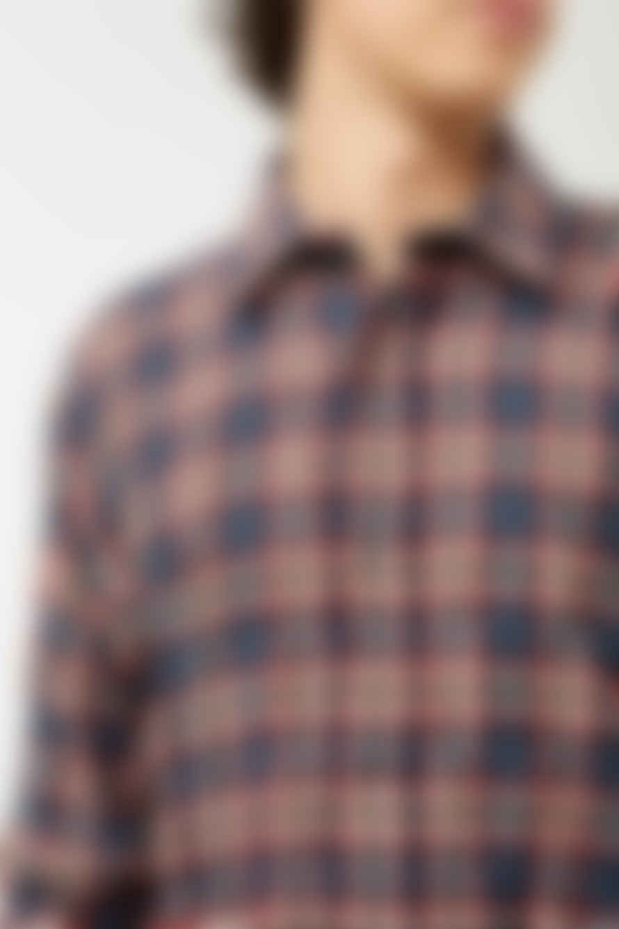 Parages Grey Red Checks Crinkle Shirt